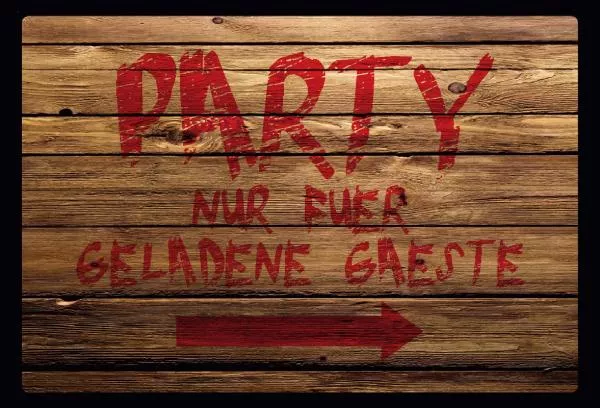 223 Party Gäste Schild Schild