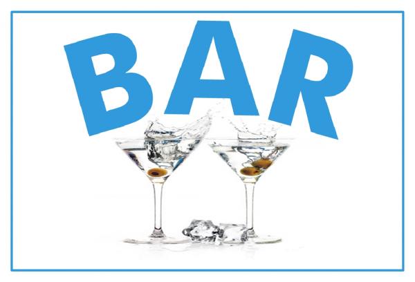3034 Bar mit Cocktailglaeser Schild Schild