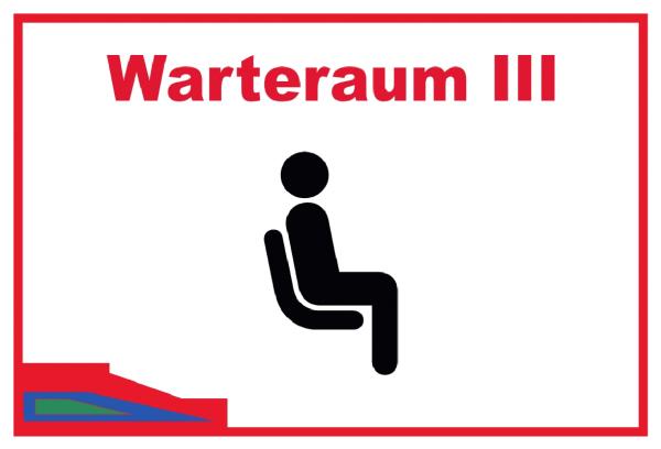 4042 Warteraum III Schild Schild