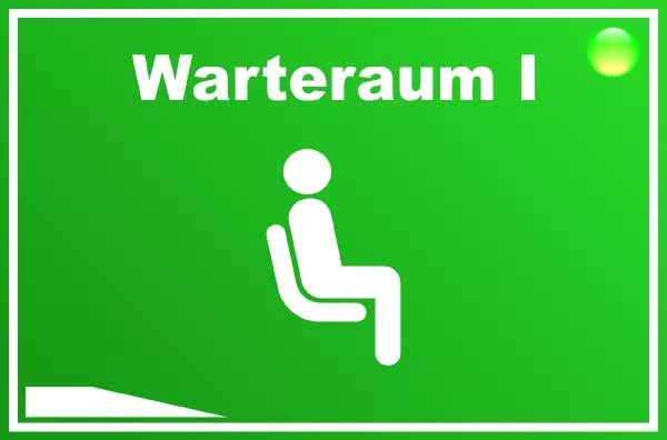 4060 Warteraum I Grün Schild Schild