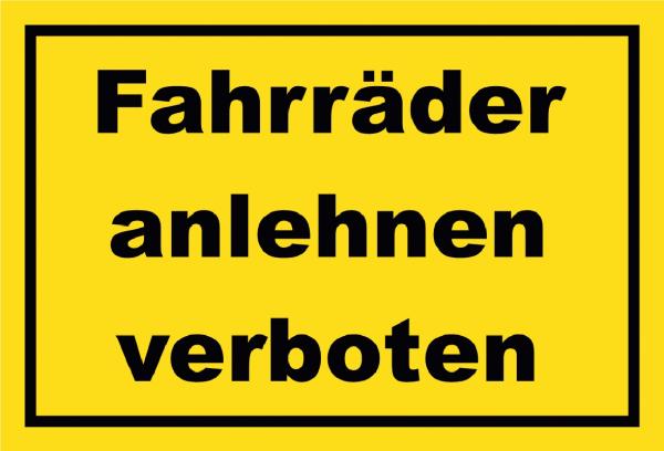 5331 Fahrräder anlehnen verboten 1 Schild Schild