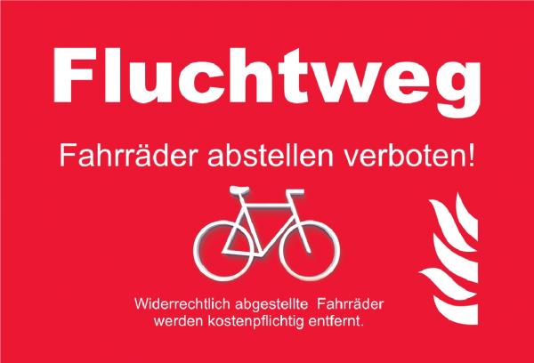 5339 Fluchtweg Fahrräder abstellen verboten Schild Schild