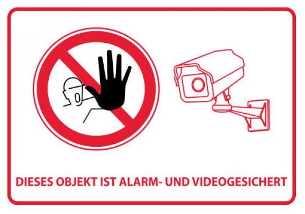 SCHILDER HIMMEL Alarm- und Videogesichert Schild