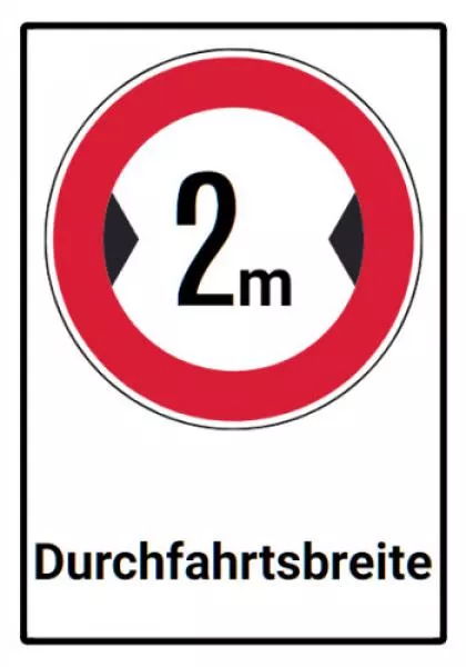 693 Durchfahrtsbreite 2,4 m Schild Schild
