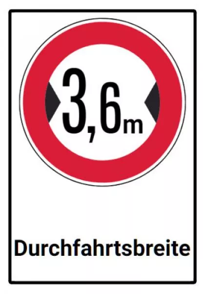 693 Durchfahrtsbreite 2,4 m Schild Schild